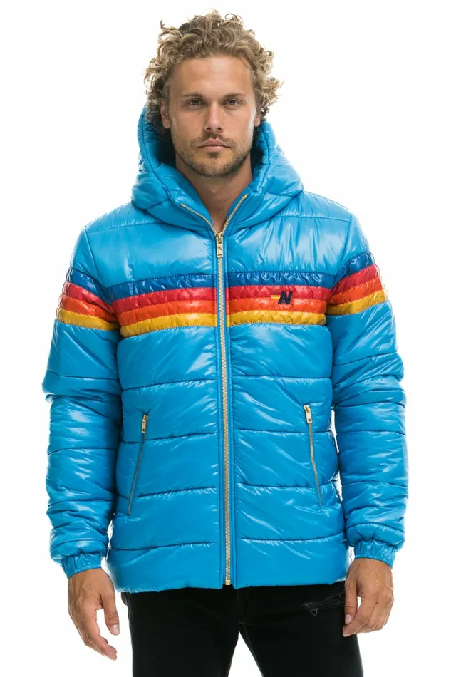 Men 4 STRIPE LUXE TREKKER JACKET 8211 GLOSSY OCEAN Aviator Nation Outerwear