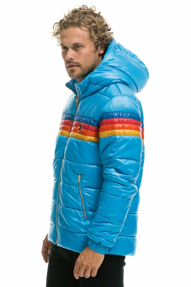 Men 4 STRIPE LUXE TREKKER JACKET 8211 GLOSSY OCEAN Aviator Nation Outerwear Men 4 STRIPE LUXE TREKKER JACKET 8211 GLOSSY OCEAN Aviator Nation Outerwear