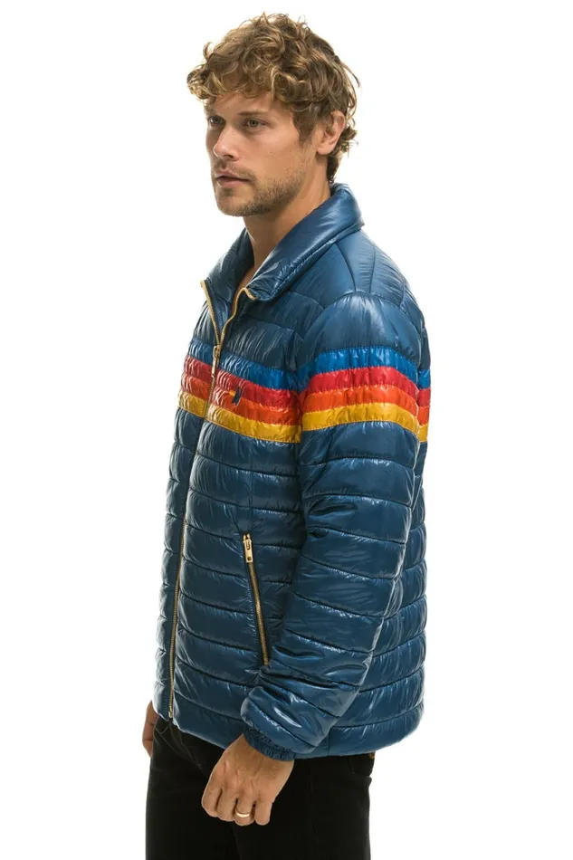 Men 4 STRIPE TRAVELER JACKET 8211 GLOSSY DEEP BLUE Aviator Nation Outerwear