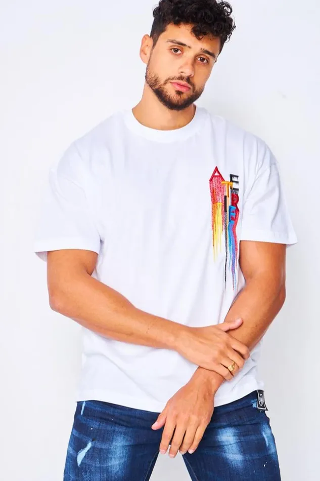 Men Atelier Embroidered TShirt In White White Brentiny Paris TShirts