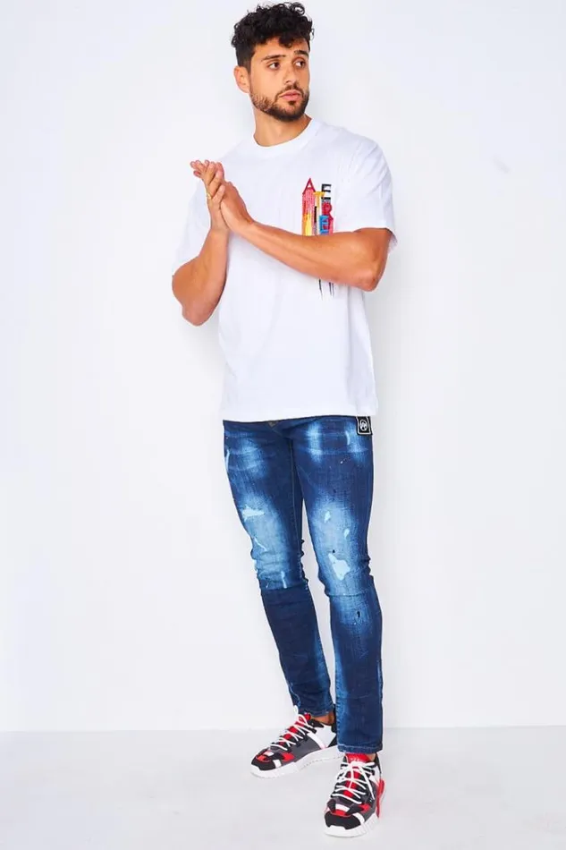 Men Atelier Embroidered TShirt In White White Brentiny Paris TShirts