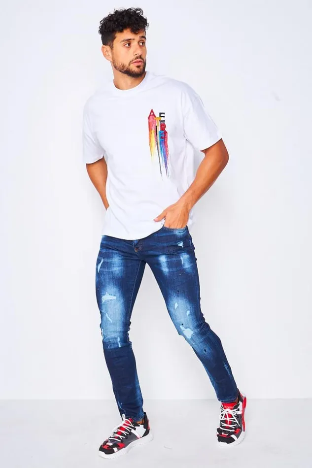 Men Atelier Embroidered TShirt In White White Brentiny Paris TShirts