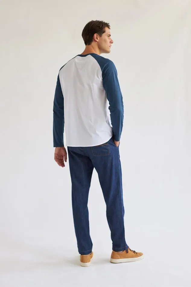 Men Baros 8211 Ocean and Ecru TWOTHIRDS TShirts