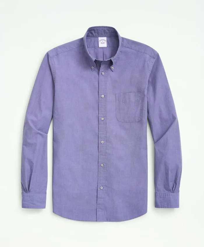 Men Big and Tall Friday Shirt Poplin EndOnEnd Navy Brooks Brothers Sport Shirts