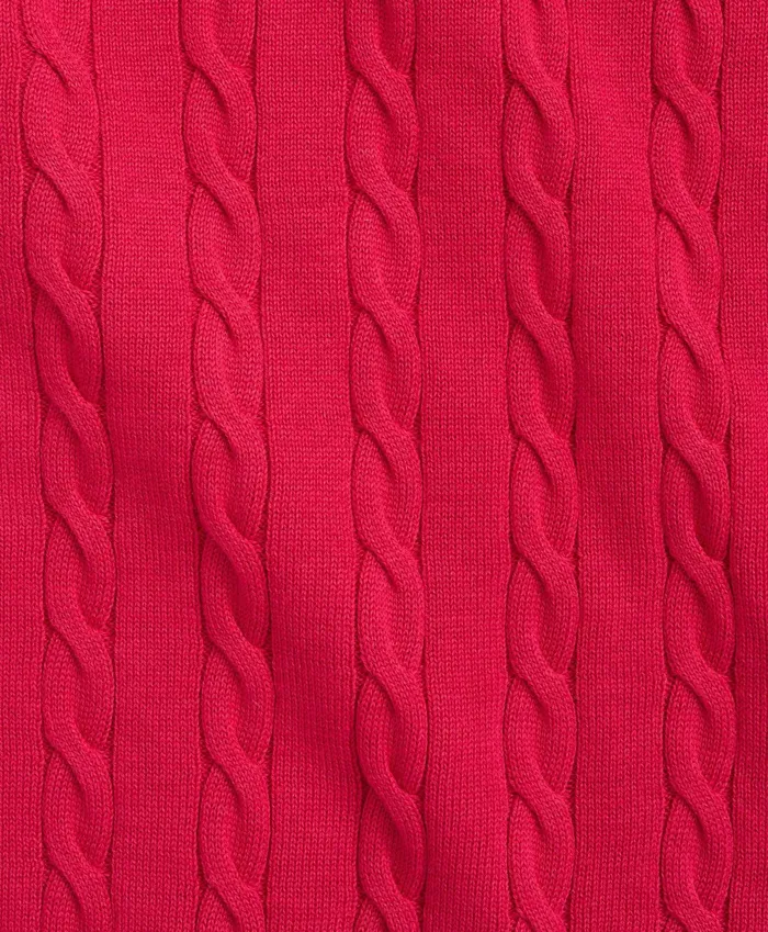 Men Big and Tall Supima Cotton Cable Crewneck Sweater Dark Pink Brooks Brothers Sweaters