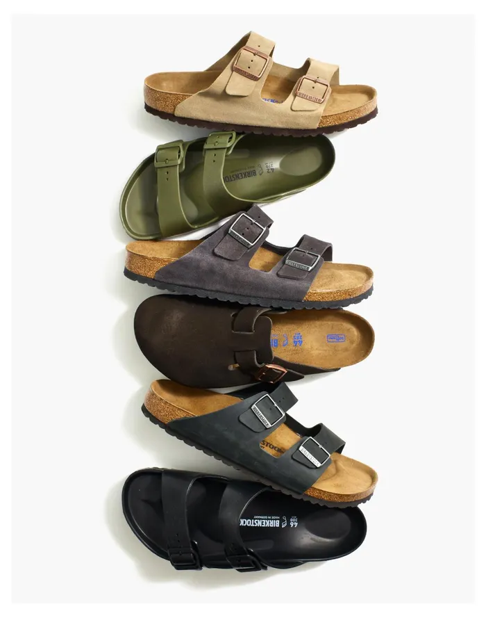 Men Birkenstock Suede Arizona Sandals Hthr Grey Madewell Sandals