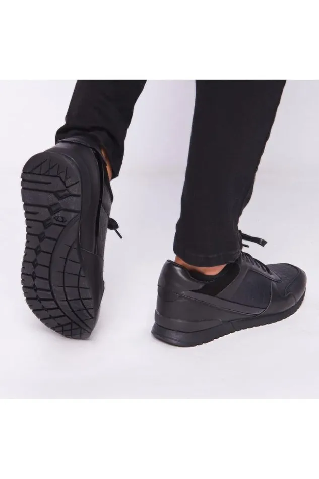 Men Black DualMaterial Sneakers Brentiny Paris Sneakers