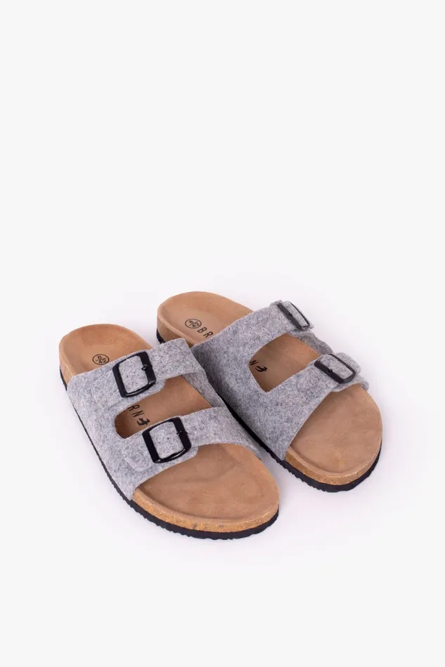 Men Brakeburn Slippers and Sandals Grey Felt Sandals