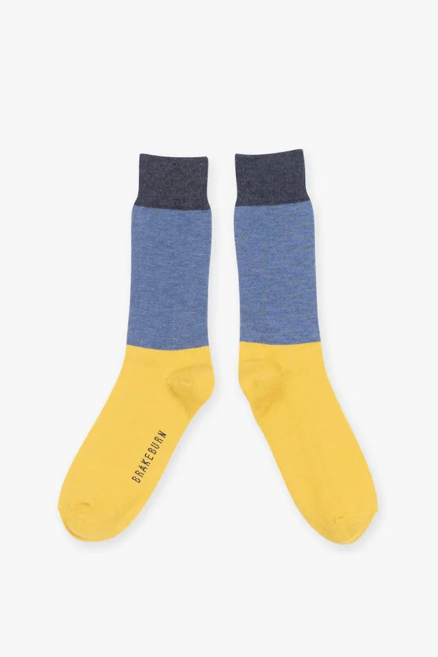 Men Brakeburn Socks Blue Colour Block Socks