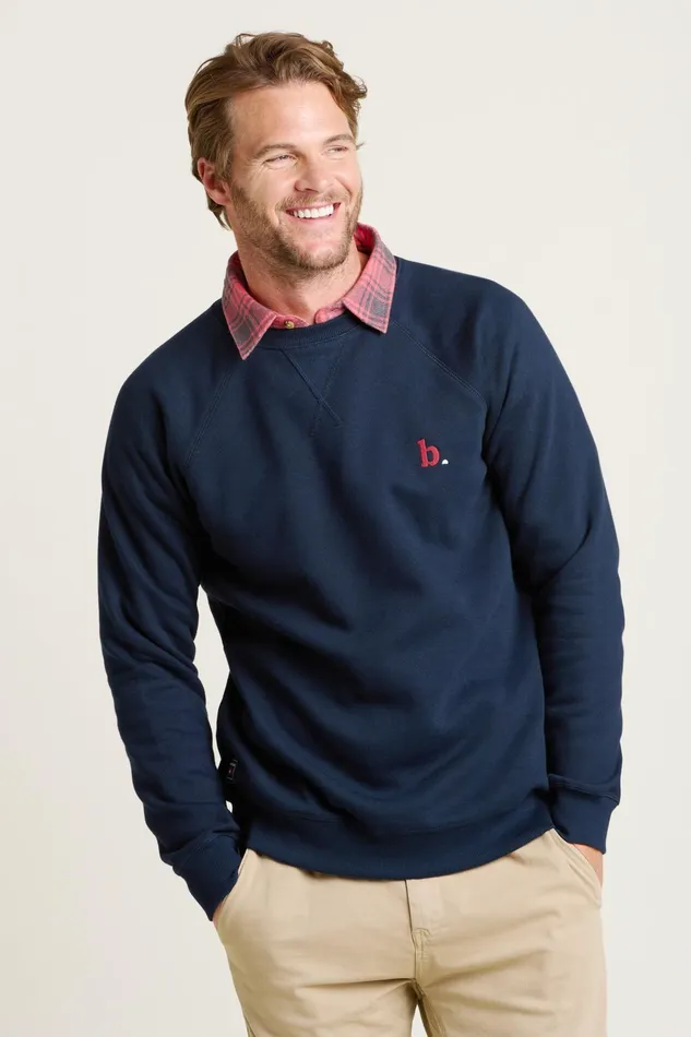 Men Brakeburn Sweatshirts And Hoodies Navy Navy Crew Neck Sweatshirt