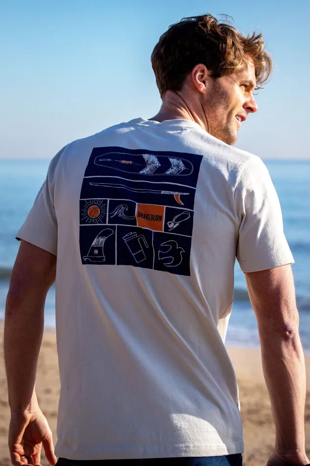 Men Brakeburn TShirts Cream Surf Essentials Graphic Tshirt