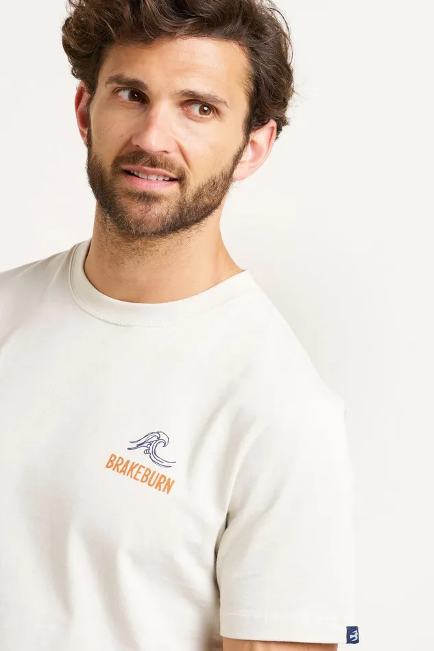 Men Brakeburn TShirts Cream Surf Essentials Graphic Tshirt