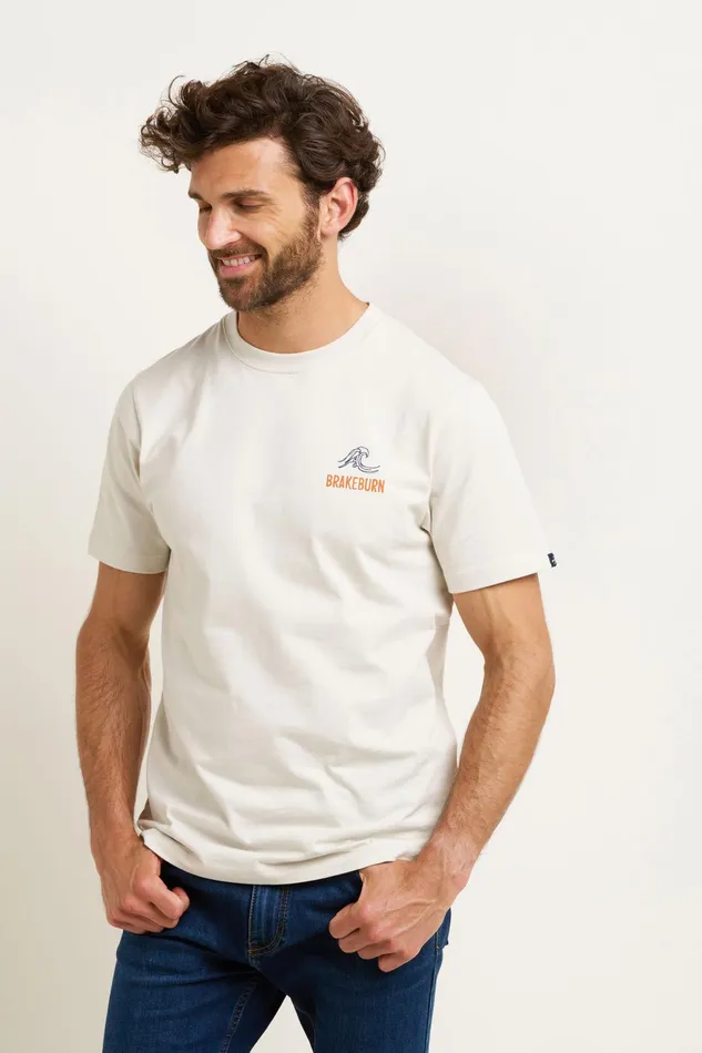 Men Brakeburn TShirts Cream Surf Essentials Graphic Tshirt