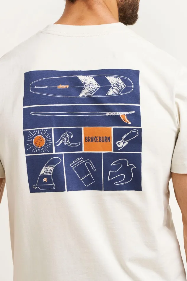 Men Brakeburn TShirts Cream Surf Essentials Graphic Tshirt