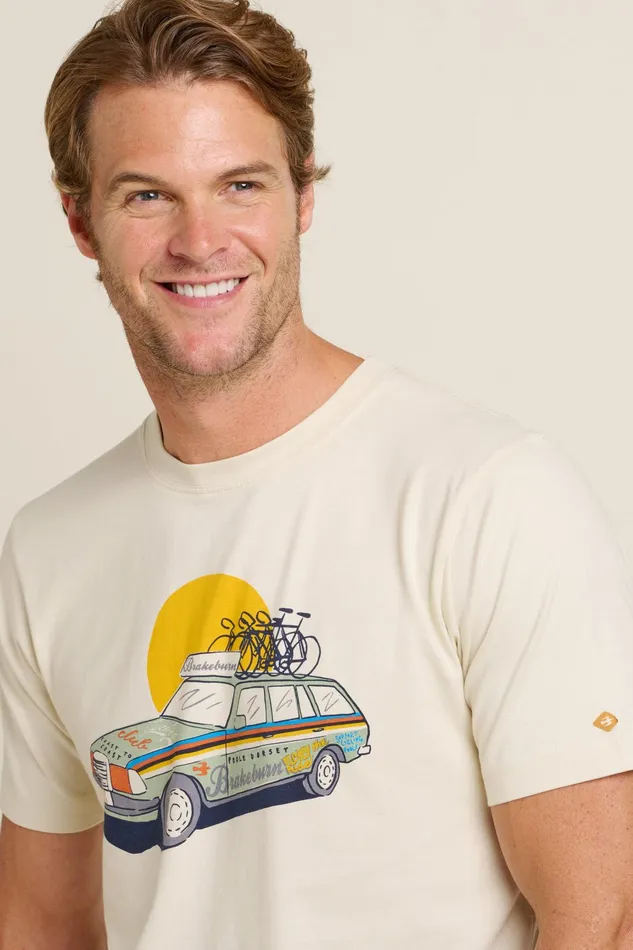 Men Brakeburn TShirts Ecru Support Car Tee