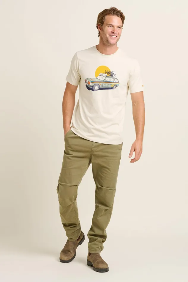 Men Brakeburn TShirts Ecru Support Car Tee