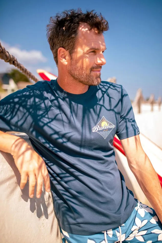 Men Brakeburn TShirts Navy Diamond Graphic Tee