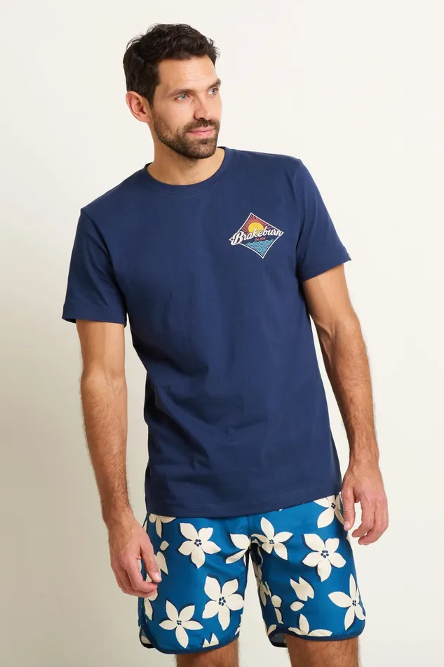 Men Brakeburn TShirts Navy Diamond Graphic Tee