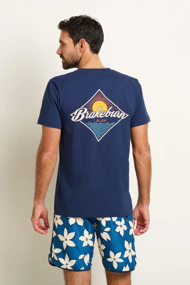 Men Brakeburn TShirts Navy Diamond Graphic Tee