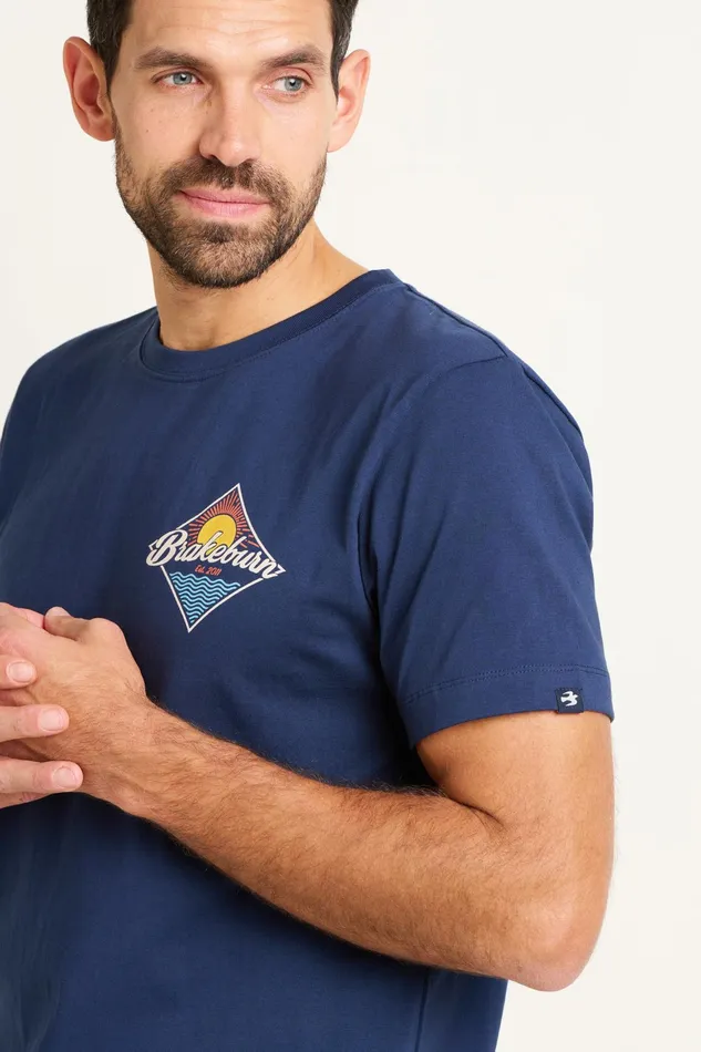 Men Brakeburn TShirts Navy Diamond Graphic Tee