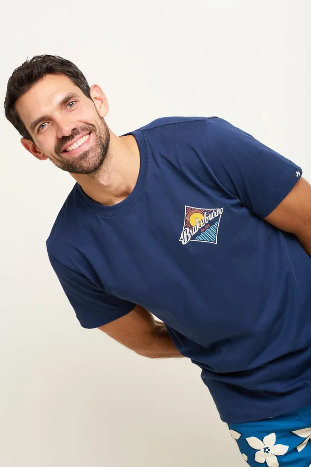 Men Brakeburn TShirts Navy Diamond Graphic Tee