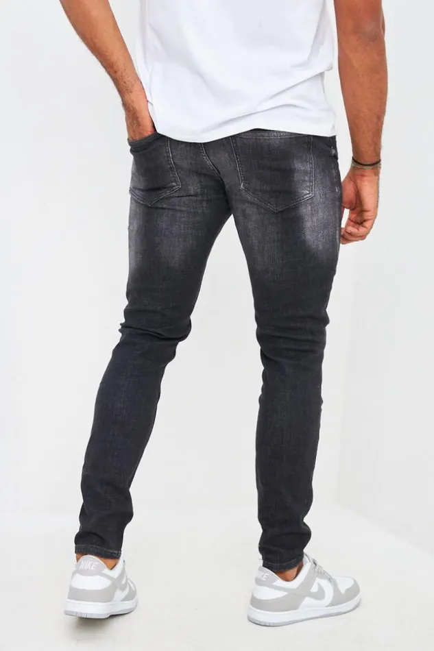 Men Brentiny Ripped Jeans In Black Black Brentiny Paris Jeans