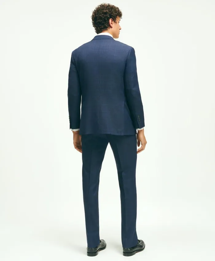 Men Brooks Brothers Explorer Collection Classic Fit Wool Windowpane Suit Jacket Navy Brooks Brothers Suits