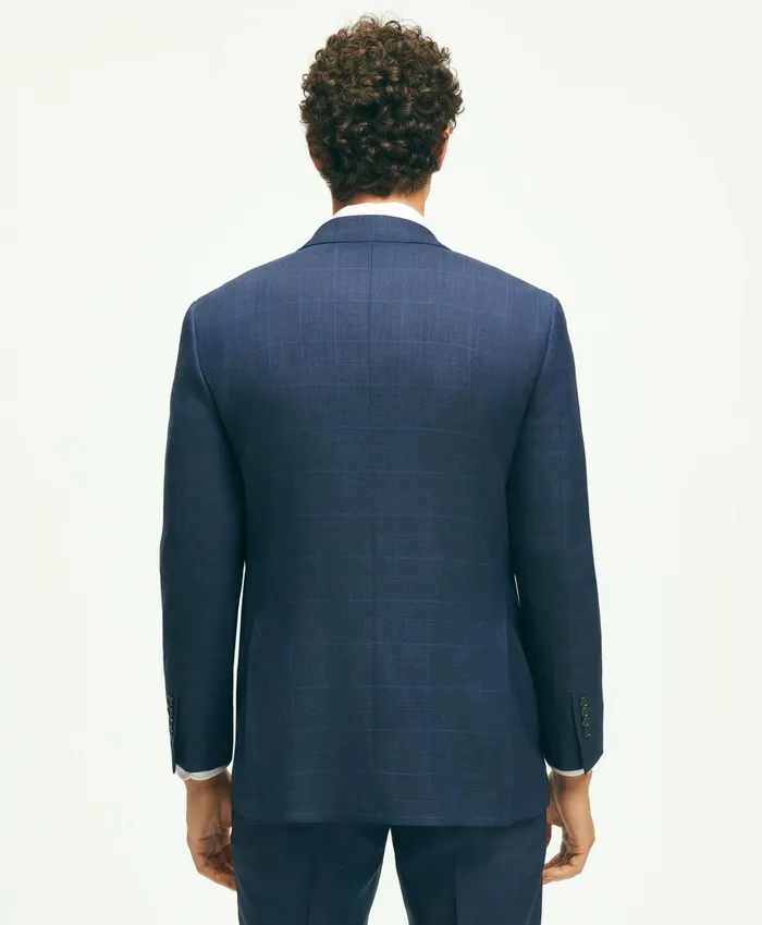 Men Brooks Brothers Explorer Collection Classic Fit Wool Windowpane Suit Jacket Navy Brooks Brothers Suits