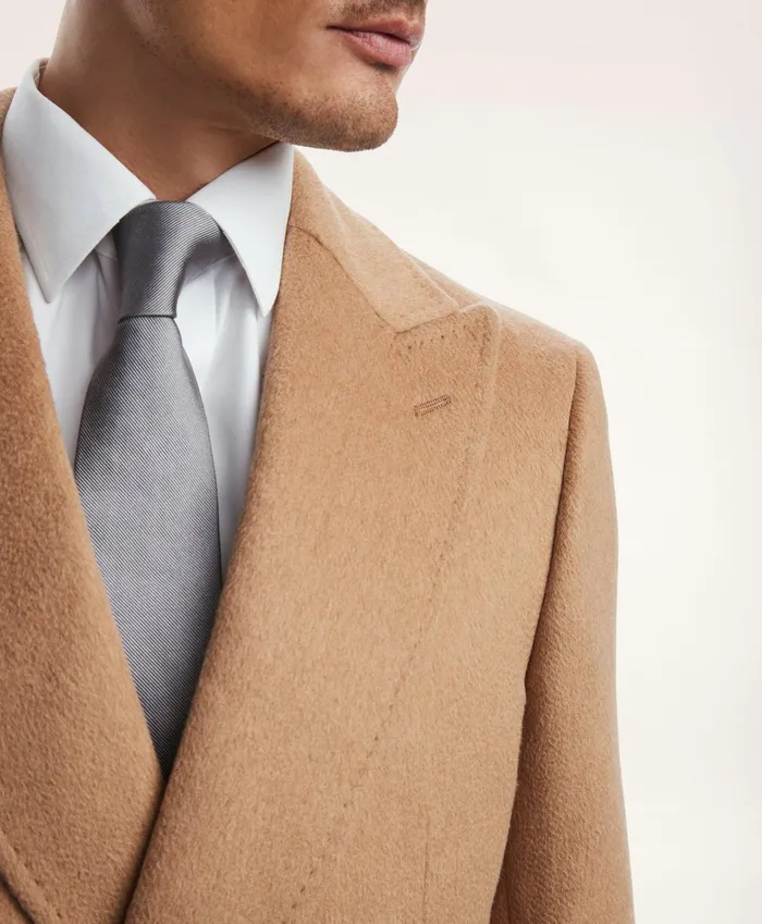 Men Camel Hair Peak Lapel Coat Brown Brooks Brothers Coats and Jackets