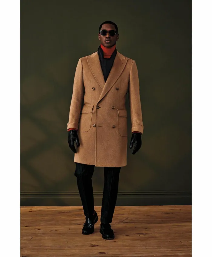 Men Camel Hair Peak Lapel Coat Brown Brooks Brothers Coats and Jackets