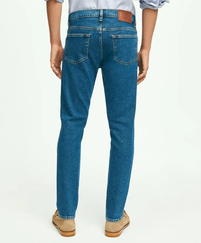 Men Classic Slim Fit Denim Jeans Medium Blue Brooks Brothers Chinos and Casual Pants