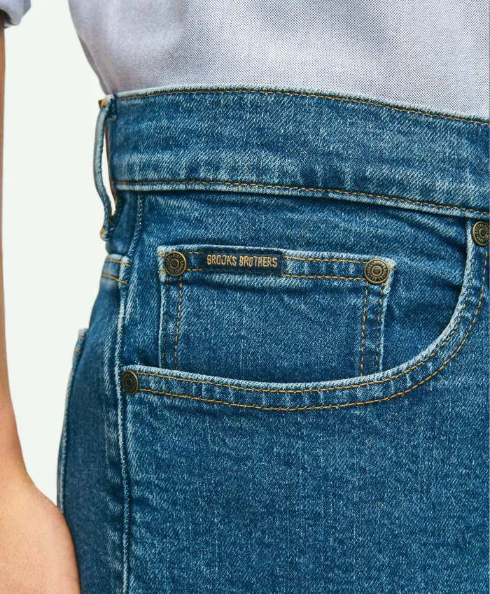 Men Classic Slim Fit Denim Jeans Medium Blue Brooks Brothers Chinos and Casual Pants