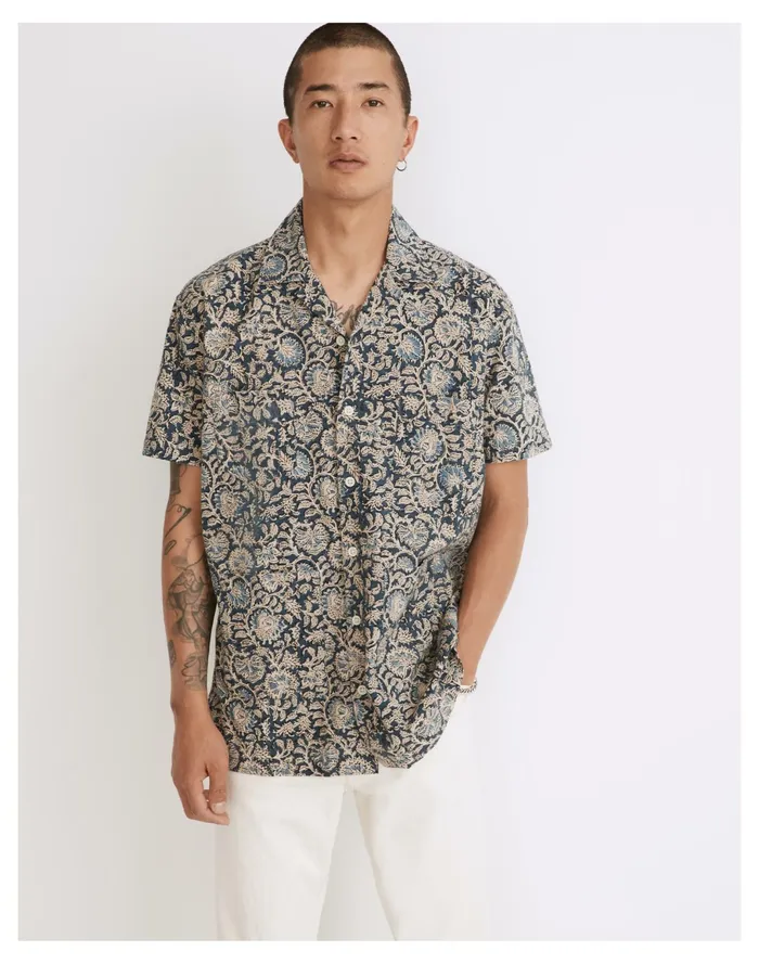 Men Corridor Butterfly Embroidered Summer Shirt Butterfly Madewell Shirts