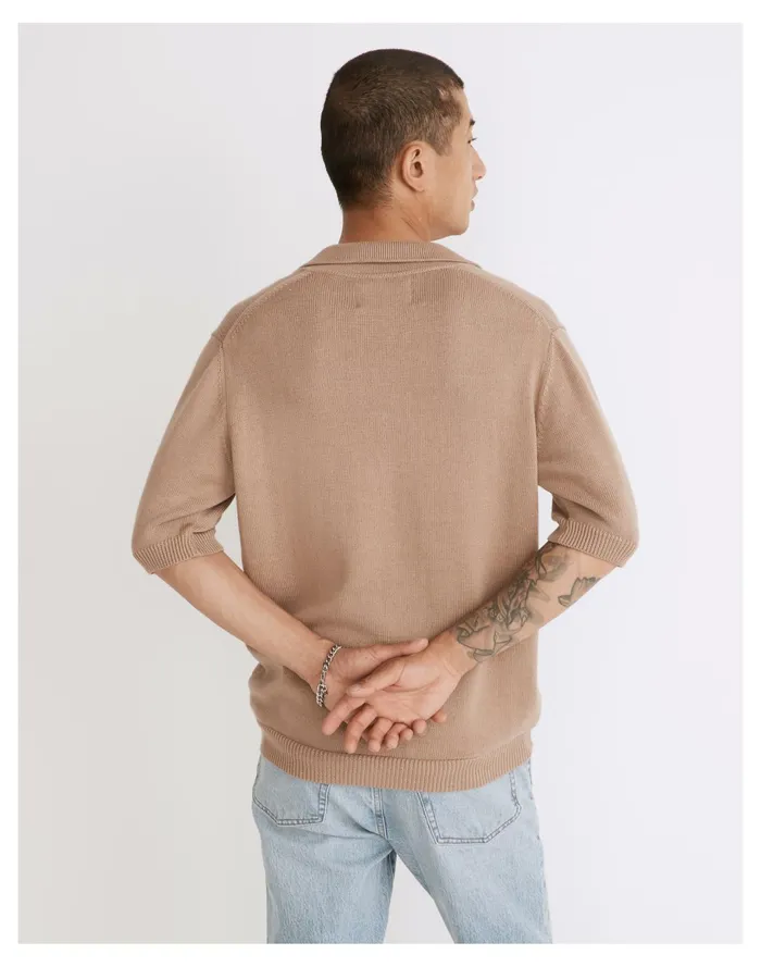 Men Corridor Knit Slouchy Polo Shirt Cuban Sand Madewell Shirts Men Corridor Knit Slouchy Polo Shirt Cuban Sand Madewell Shirts
