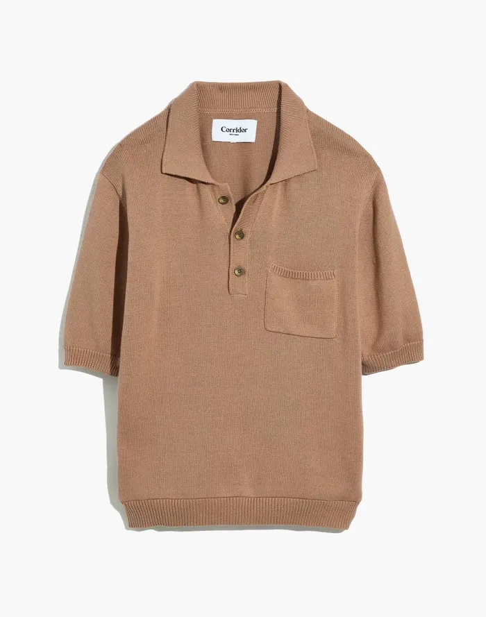 Men Corridor Knit Slouchy Polo Shirt Cuban Sand Madewell Shirts Men Corridor Knit Slouchy Polo Shirt Cuban Sand Madewell Shirts
