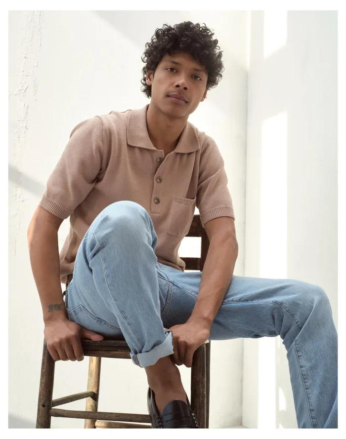 Men Corridor Knit Slouchy Polo Shirt Cuban Sand Madewell Shirts Men Corridor Knit Slouchy Polo Shirt Cuban Sand Madewell Shirts