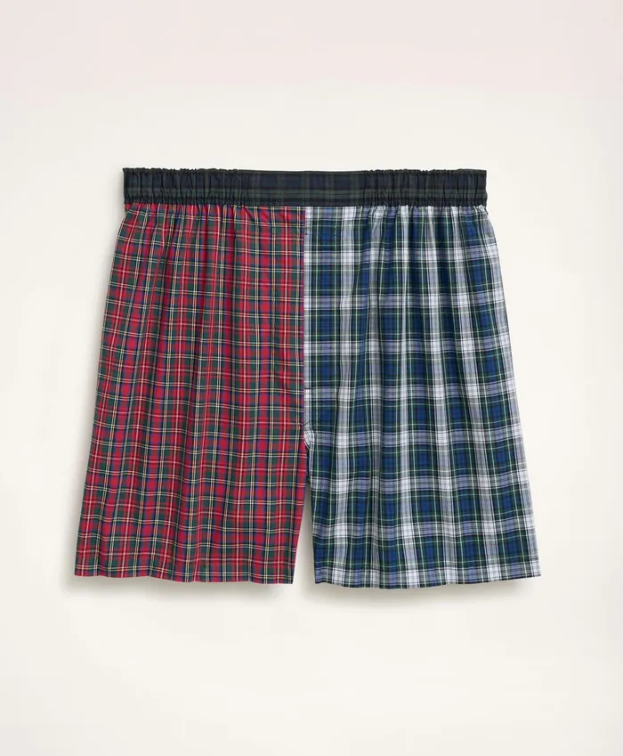 Men Cotton Broadcloth Fun Plaid Boxers Multi Brooks Brothers Underwear