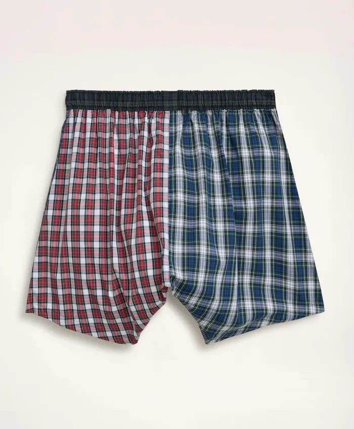 Men Cotton Broadcloth Fun Plaid Boxers Multi Brooks Brothers Underwear
