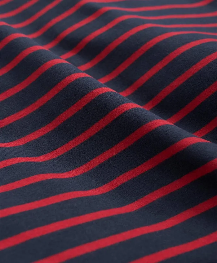 Men Cotton Crewneck Striped LongSleeve TShirt Rednavy Brooks Brothers TShirts and Sweats