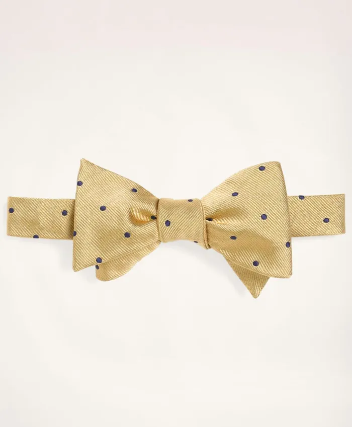 Men Dot Bow Tie Gold Brooks Brothers Ties and Pocket Squares