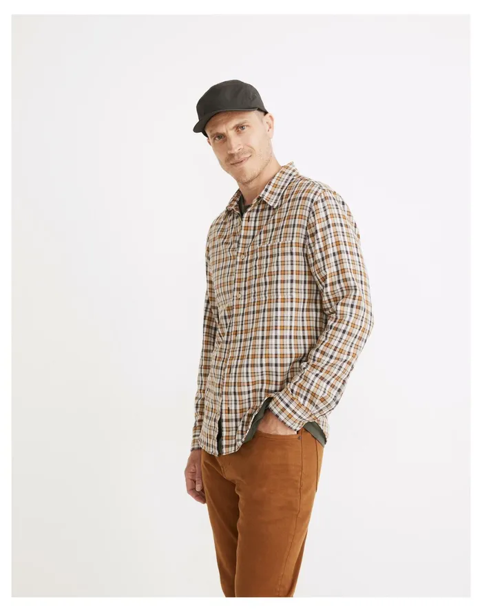 Men Double Weave Perfect Long Sleeve Shirt Egyptian Gold Madewell Shirts