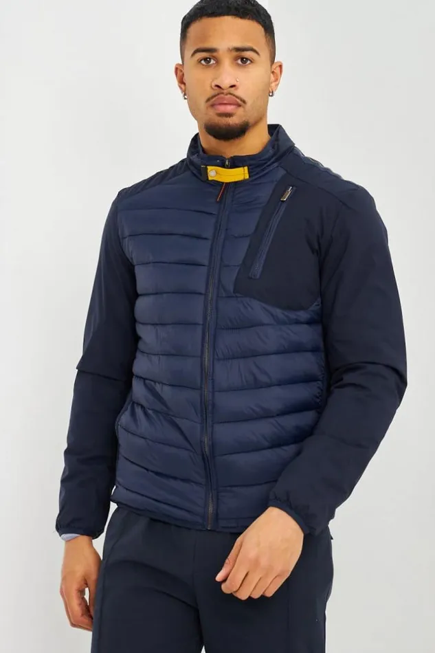 Men Doudoune Matelasse Bleue BiMatires Blue Brentiny Paris Parkas And Down Jackets