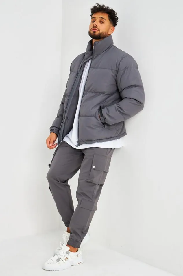 Men Doudoune Matelasse Gris Fonc Grey Brentiny Paris Parkas And Down Jackets
