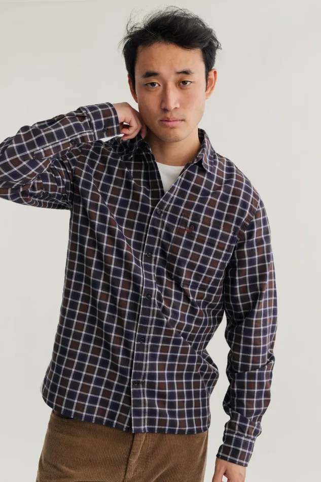Men Dundalk 8211 Navy and Brown TWOTHIRDS Shirts