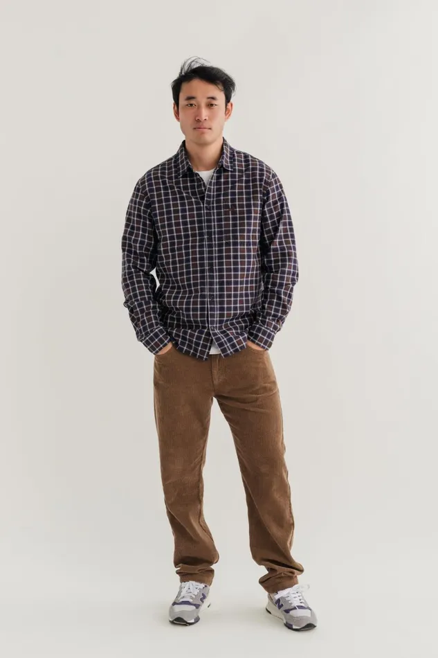 Men Dundalk 8211 Navy and Brown TWOTHIRDS Shirts