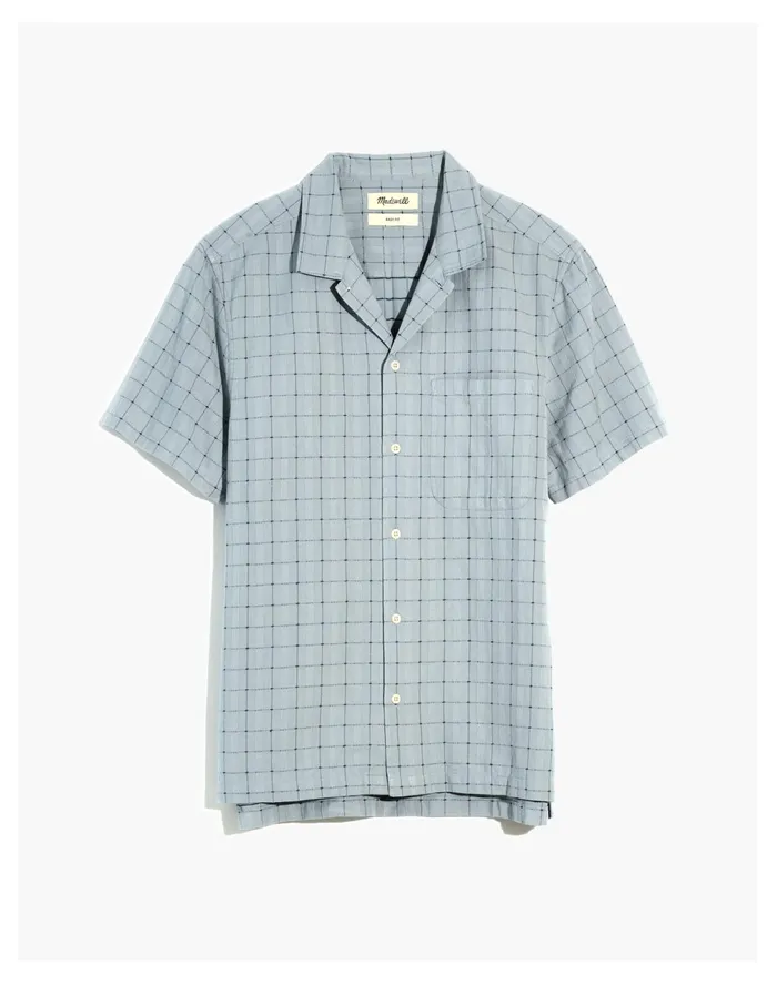 Men Easy Short Sleeve Camp Shirt In Stitch Dobby Glassware Blue Boxstitch Madewell Shirts Men Easy Short Sleeve Camp Shirt In Stitch Dobby Glassware Blue Boxstitch Madewell Shirts