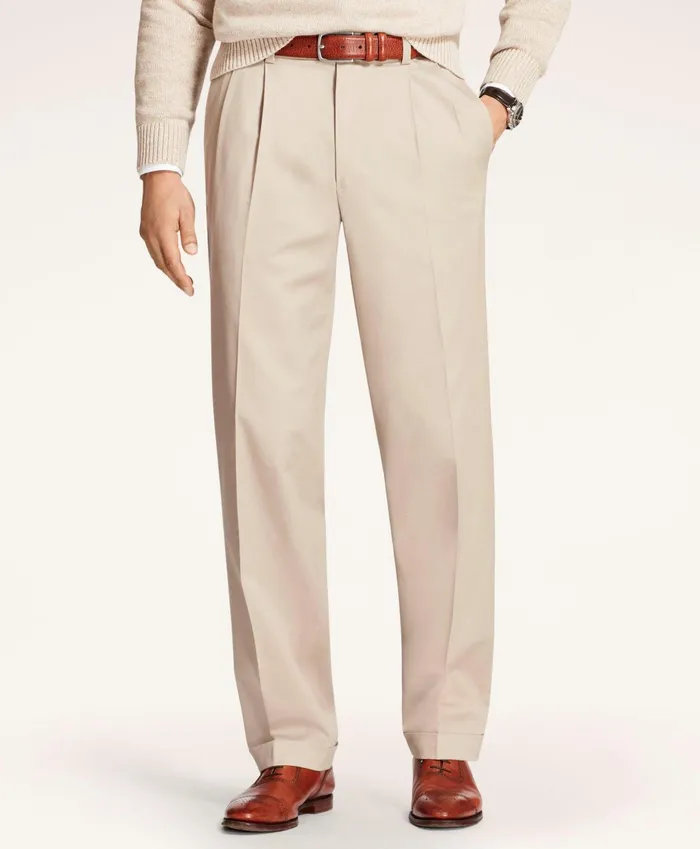 Men Elliot Fit Stretch Cotton Advantage Chino Pants Khaki Brooks Brothers Chinos and Casual Pants