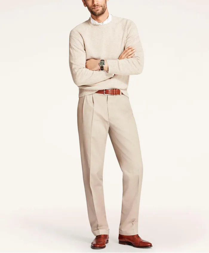 Men Elliot Fit Stretch Cotton Advantage Chino Pants Khaki Brooks Brothers Chinos and Casual Pants
