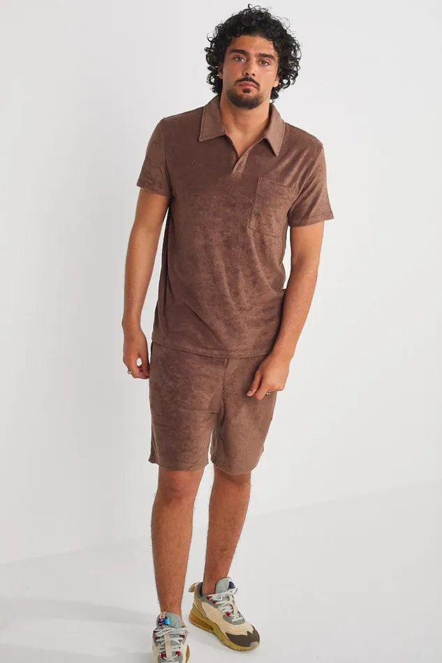 Men Ensemble 2 Pices Polo Short Marron En Velours Brown Brentiny Paris Polo Shirts Men Ensemble 2 Pices Polo Short Marron En Velours Brown Brentiny Paris Polo Shirts