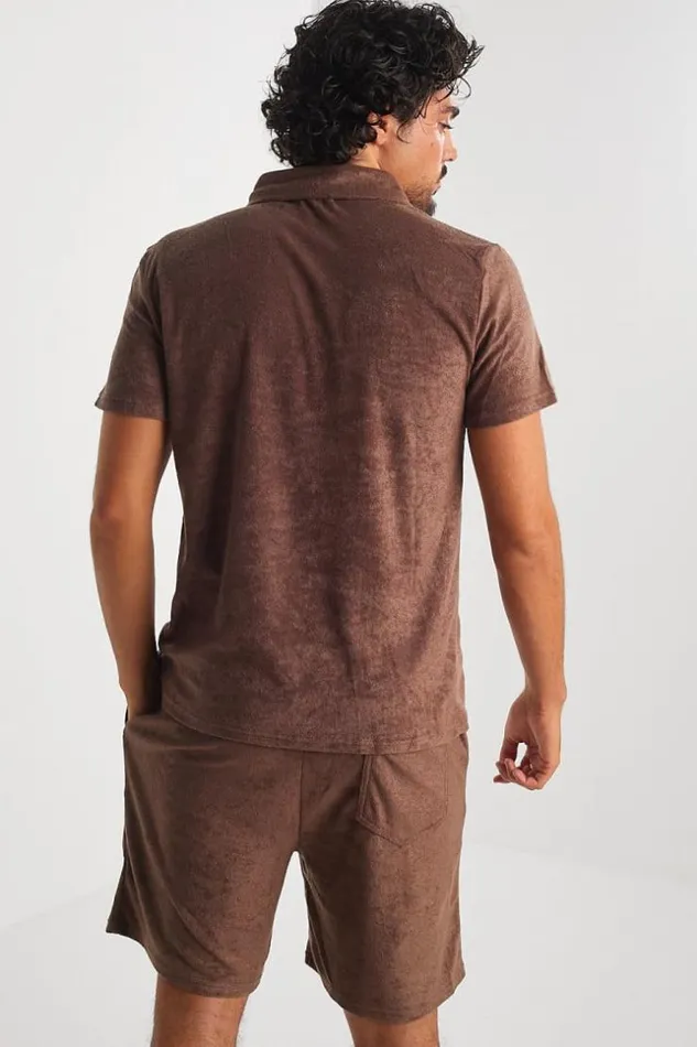 Men Ensemble 2 Pices Polo Short Marron En Velours Brown Brentiny Paris Polo Shirts Men Ensemble 2 Pices Polo Short Marron En Velours Brown Brentiny Paris Polo Shirts